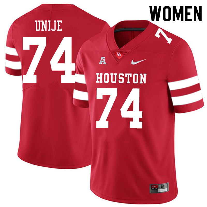 Women #74 Reuben Unije Houston Cougars College Football Jerseys Sale-Red - Click Image to Close